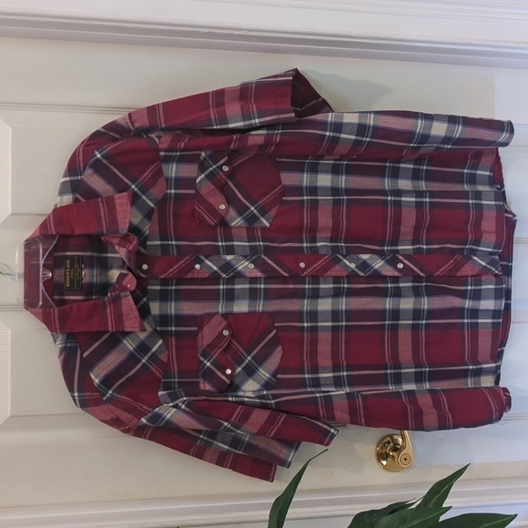 Rustler by Wrangler Men's Plaid Short Sleeve Snap Shirt Size 2XL - Picture 1 of 5